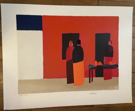 石版画 Cathelin - RUE A PUERTO VALLARTA