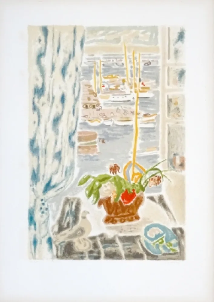 石版画 Cavailles - Fenêtre grise