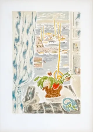 石版画 Cavailles - Fenêtre grise