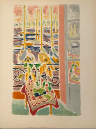 石版画 Cavailles - Fenêtre ouverte