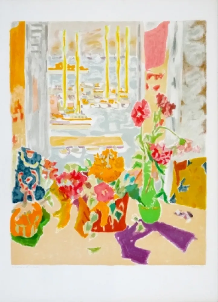 石版画 Cavailles - Fenêtre ouverte