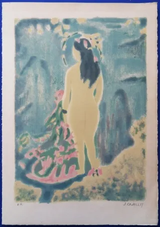 石版画 Cavailles - La Baigneuse