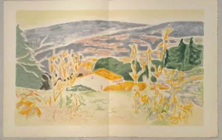 石版画 Cavailles - Paysage provençal