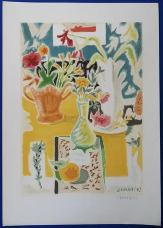 石版画 Cavailles - Table fleurie
