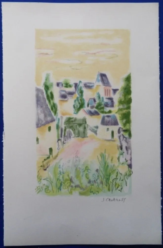 石版画 Cavailles - Village en Provence