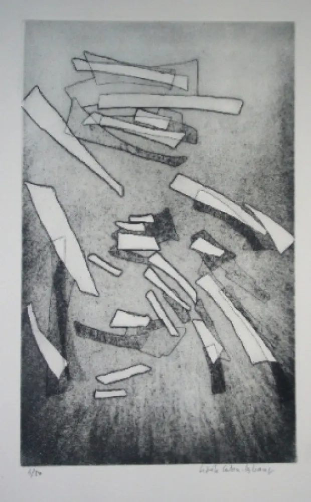 蚀刻版画 Celan Lestrange - Inachevé