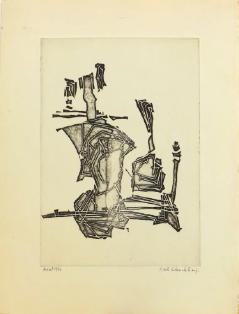 版画 Celan Lestrange - Sans titre