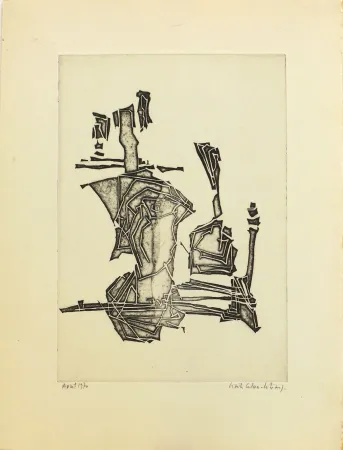 版画 Celan Lestrange - Sans titre