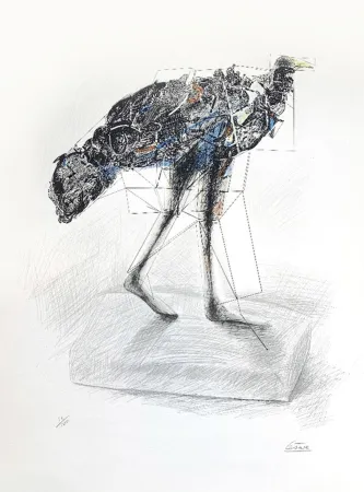 石版画 Cesar - La poule