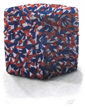 丝网印刷 Cesar - Portrait comp. drapeaux Français