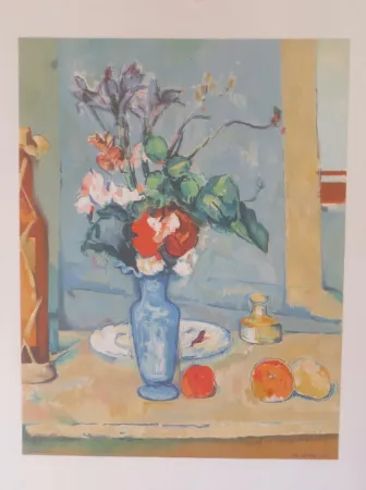 石版画 Cezanne - Bouquet de fleurs