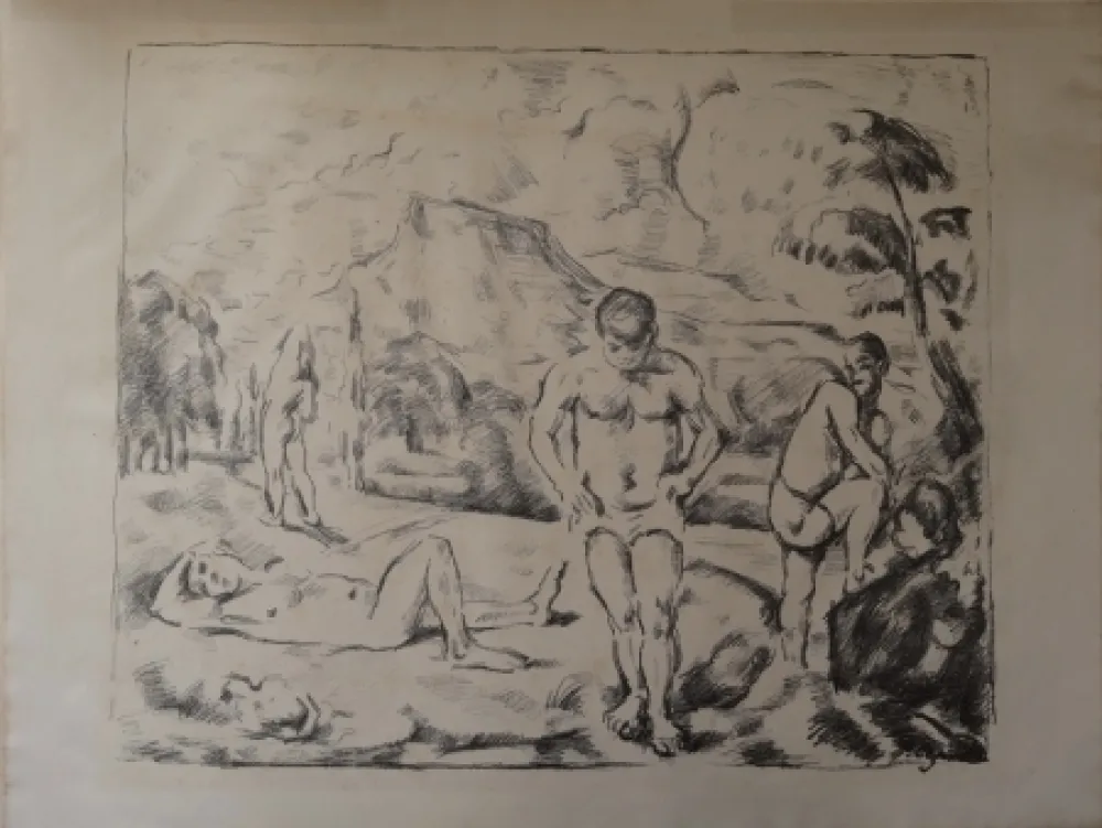 石版画 Cezanne - Les Baigneurs / The Bathers (Large plate)