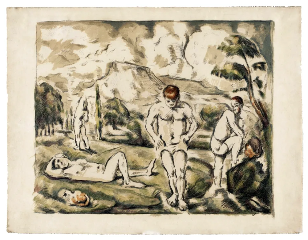 石版画 Cezanne - Les Grands Baigneurs
