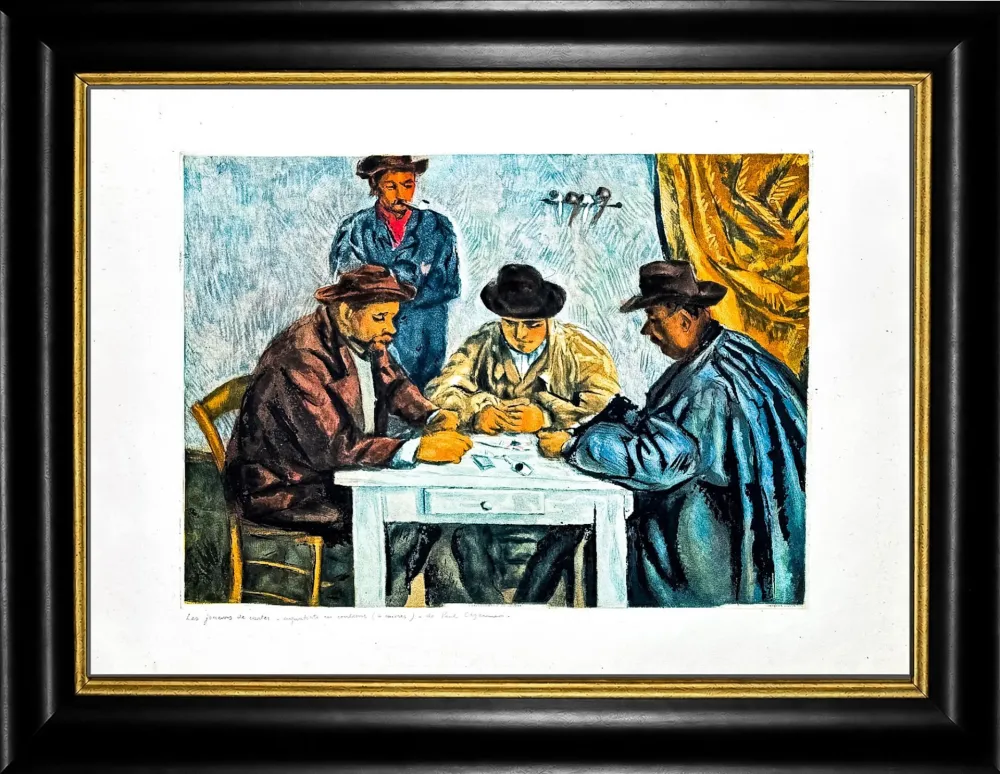 飞尘腐蚀法 Cezanne - Les joueurs de cartes
