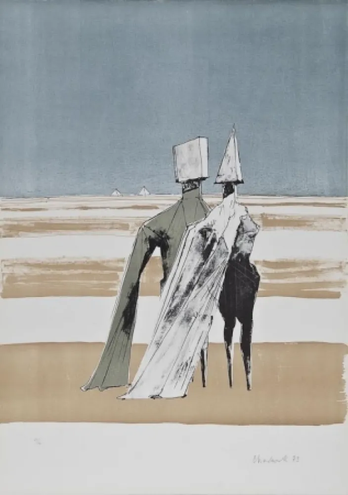 石版画 Chadwick - Two figures in a landscape