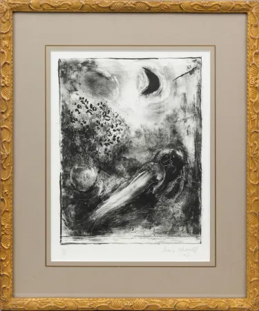 石版画 Chagall - À la fenêtre (At the Window)