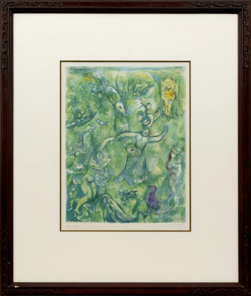 石版画 Chagall - Abdullah Discovered before Him...,  from the Arabian Nights