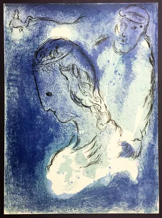 石版画 Chagall - ABRAHAM ET SARAH. Lithographie originale pour LA BIBLE