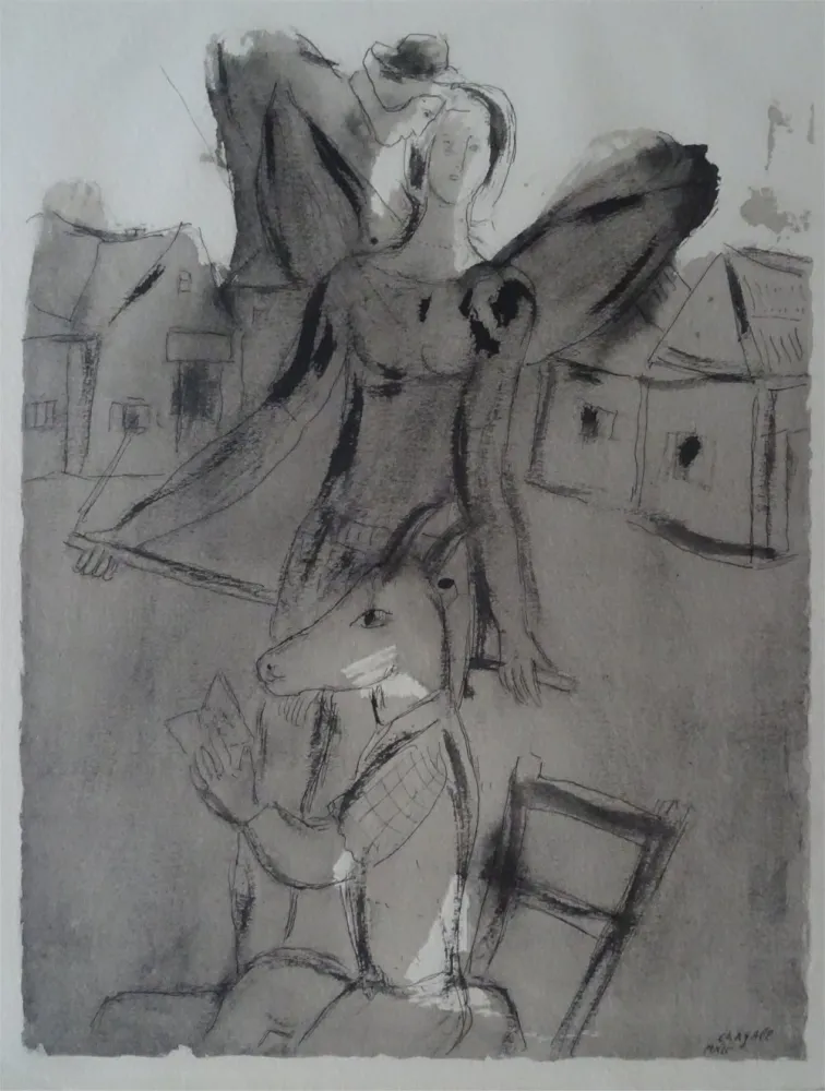 镂版印刷 Chagall (After) - Acrobate Aile
