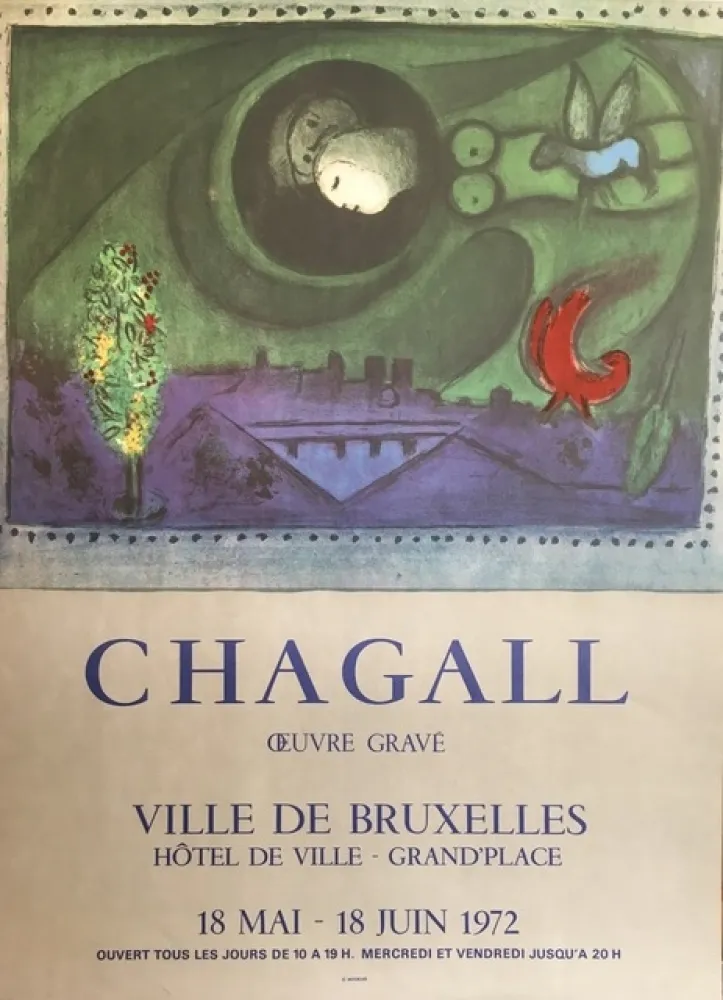 石版画 Chagall (After) - VILLE DE BRUXELLES