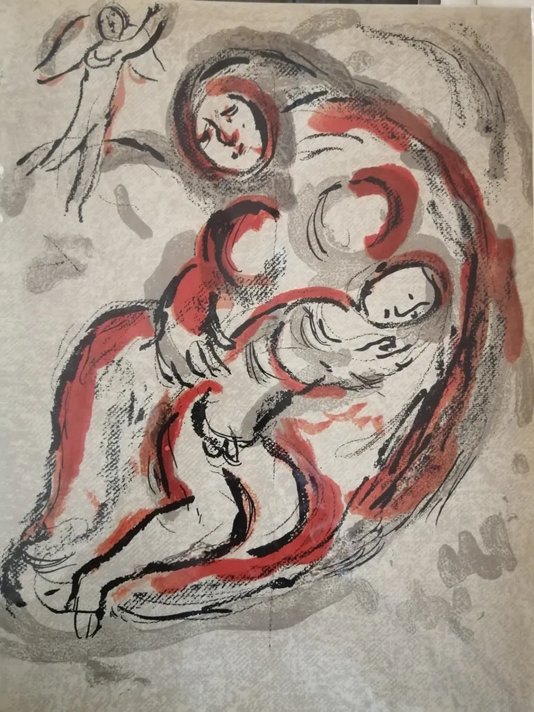 石版画 Chagall - Agar dans le Désert