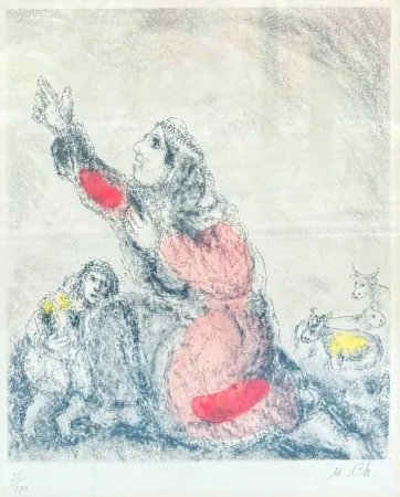 版画 Chagall - Anne Invoque L'Eternal