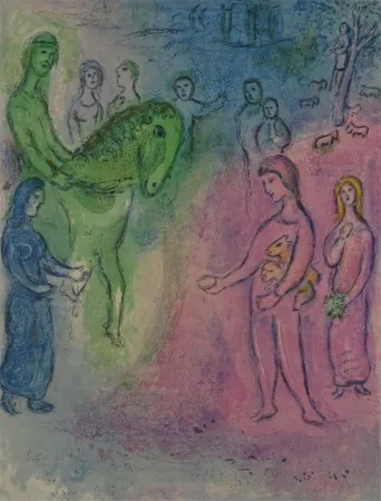 石版画 Chagall - Arrivee de Dionysophane