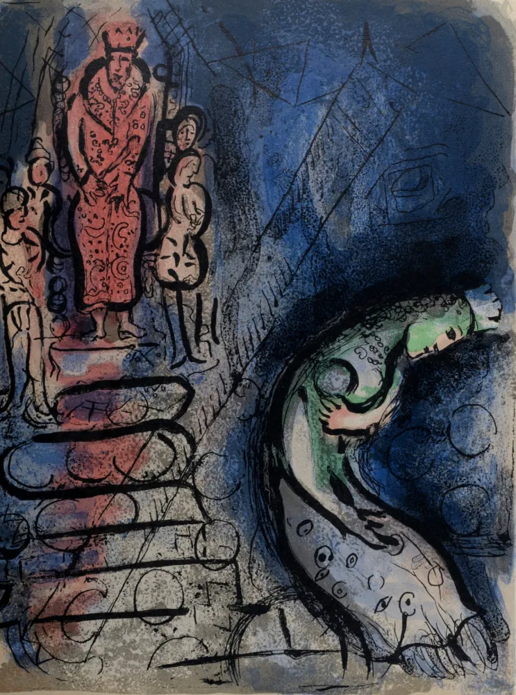 石版画 Chagall - Assuerus chasse Vasthi, 1960