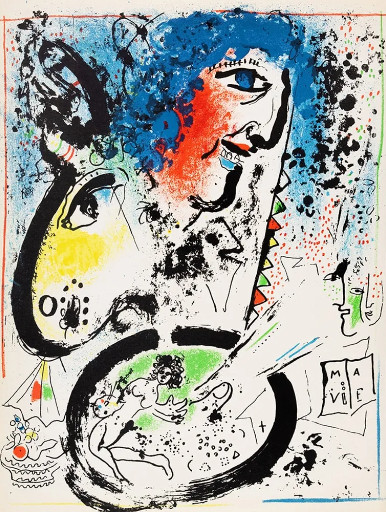石版画 Chagall - Auto-portrait