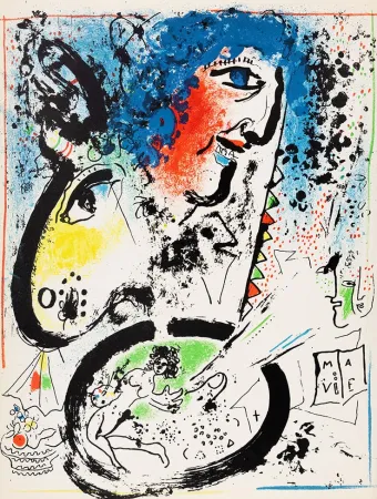石版画 Chagall - Auto-portrait