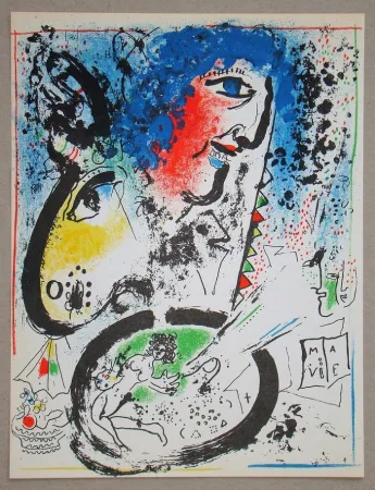 石版画 Chagall - Autoportrait