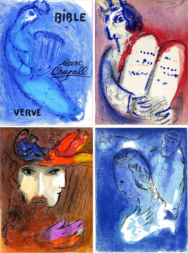 插图书 Chagall - BIBLE. 28 Lithographies Originales. Verve vol. VIII. n°33 et 34 (1956)