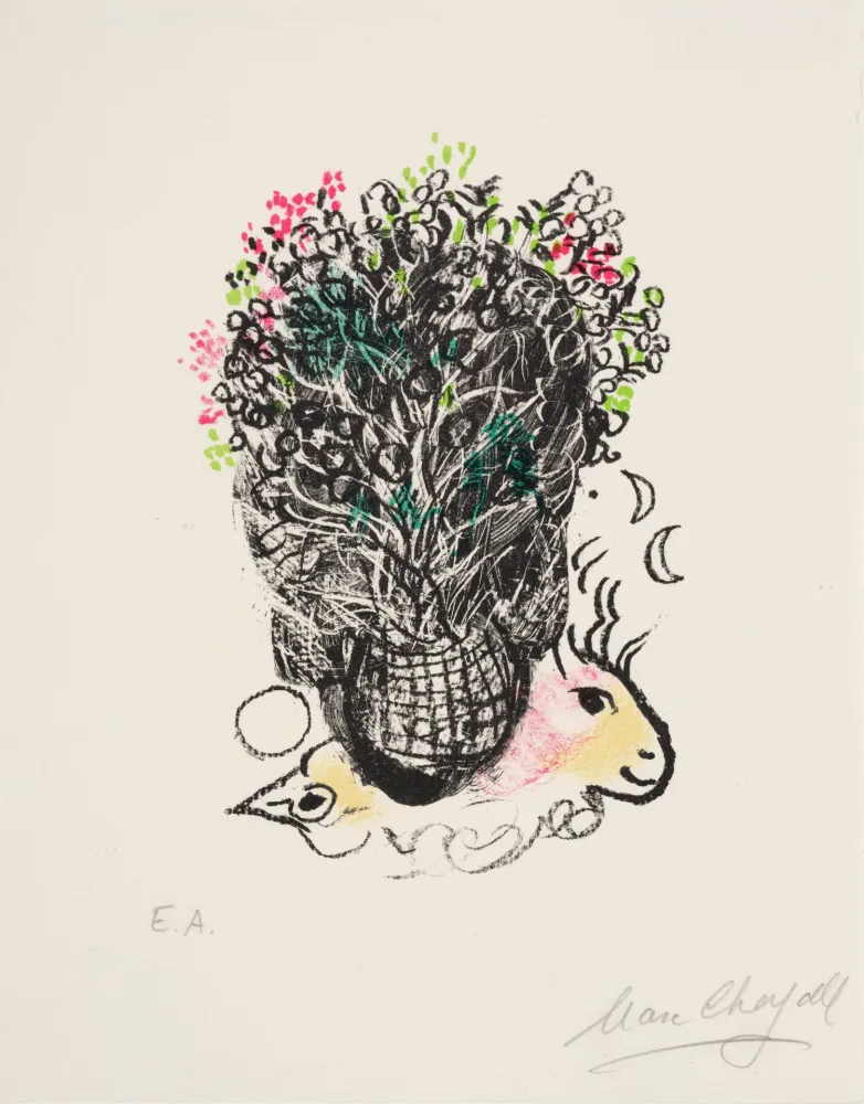石版画 Chagall - Bouquet pour Fernand