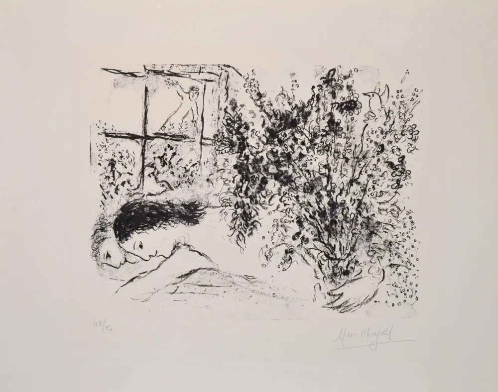 石版画 Chagall - By the window - M624