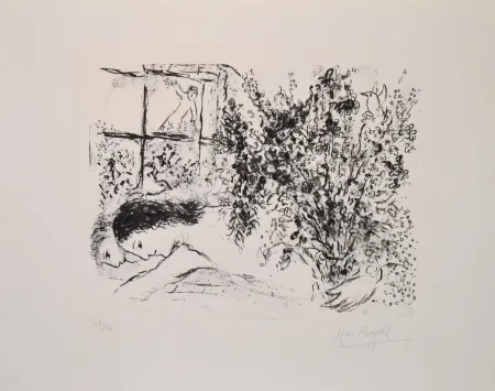 石版画 Chagall - By the window - M624