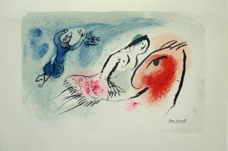 石版画 Chagall - Carte Voeux pour Aimé Maeght