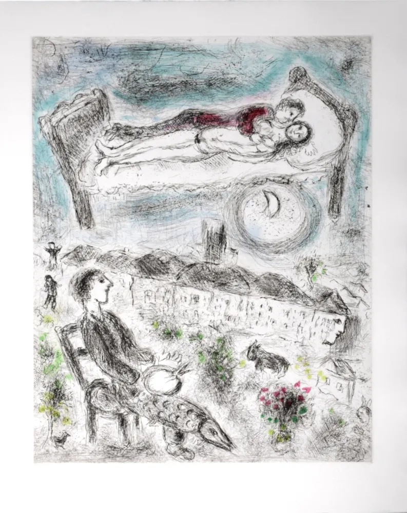 蚀刻飞尘法 Chagall - Celui qui dit les choses sans rien dire, 1976 - PLATE 13