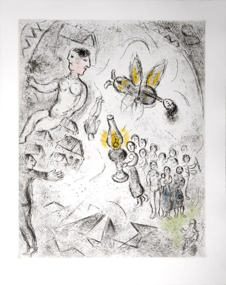 蚀刻飞尘法 Chagall - Celui qui dit les choses sans rien dire, 1976 - PLATE 18
