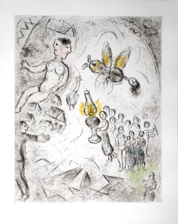 蚀刻飞尘法 Chagall - Celui qui dit les choses sans rien dire, 1976 - PLATE 18