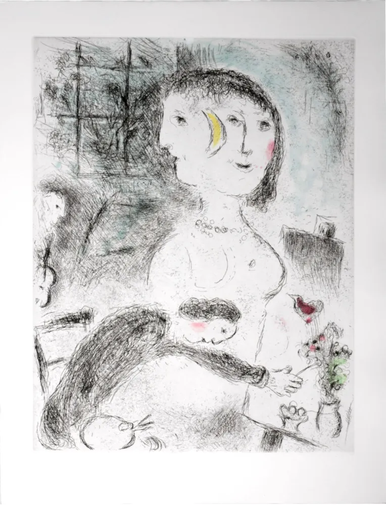 蚀刻飞尘法 Chagall - Celui qui dit les choses sans rien dire, 1976 - PLATE 23