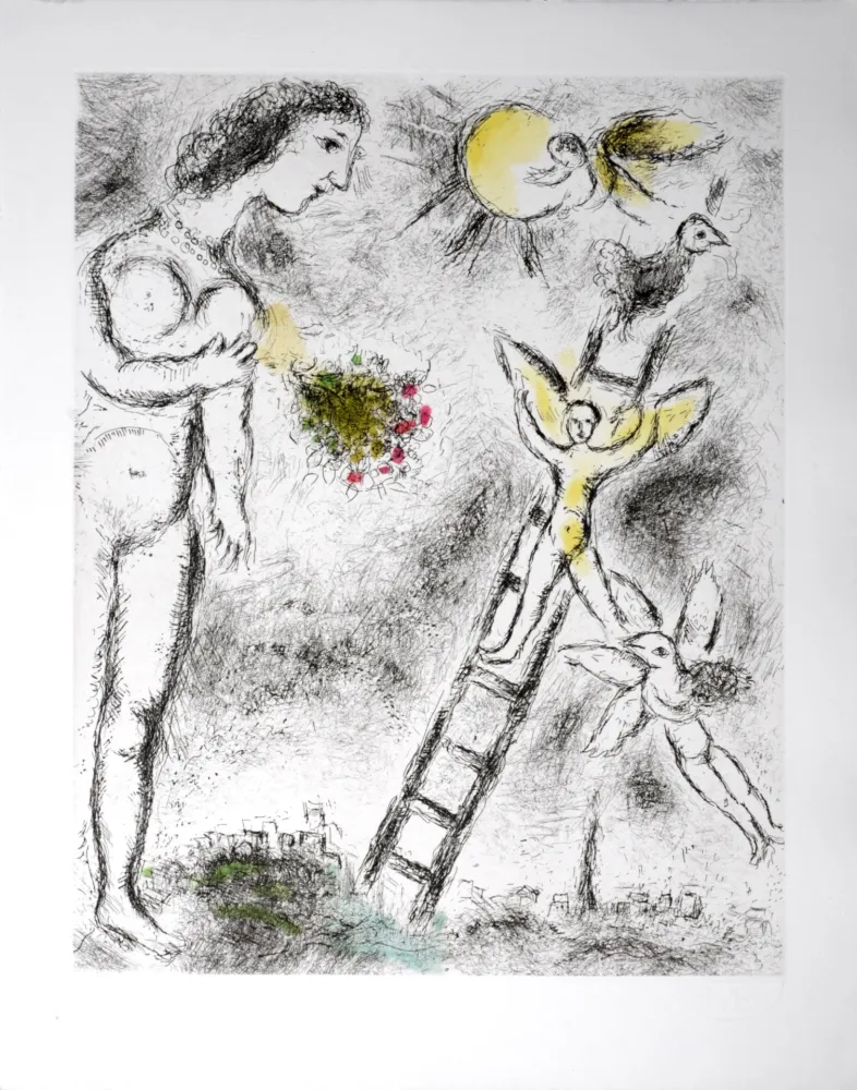 蚀刻飞尘法 Chagall - Celui qui dit les choses sans rien dire, 1976 - PLATE 25