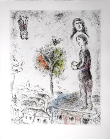 蚀刻飞尘法 Chagall - Celui qui dit les choses sans rien dire, 1976 - PLATE 3