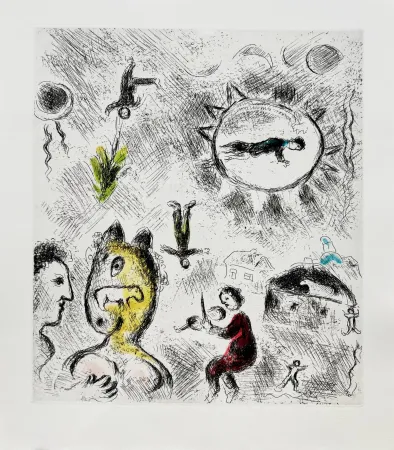 蚀刻飞尘法 Chagall - Celui qui dit les choses sans rien dire, Planche XXV