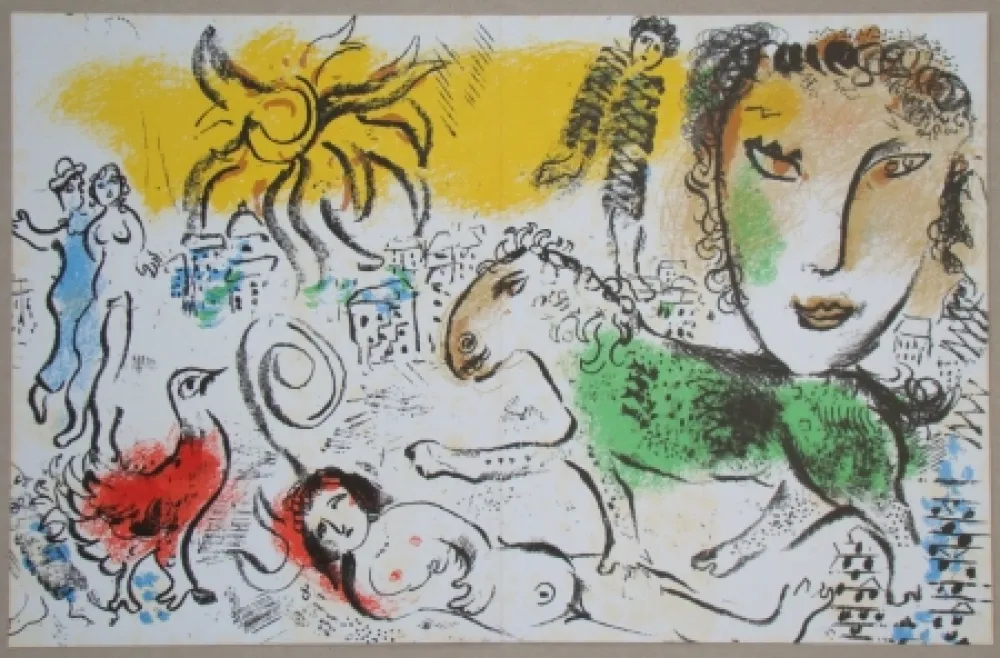 石版画 Chagall - Composition pour XXe Siècle
