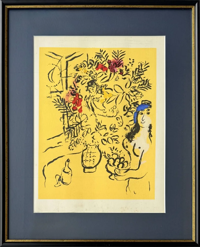 石版画 Chagall - Cover for Menu (trial proof)