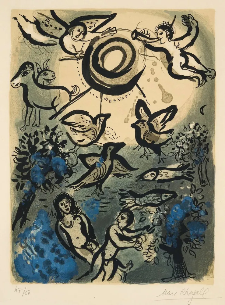 石版画 Chagall - Creation