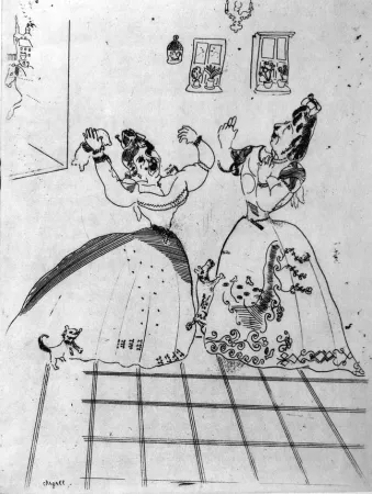 蚀刻版画 Chagall - Dames charmantes et charmantes à tous égards
