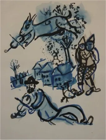 镂版印刷 Chagall - Dans le Village