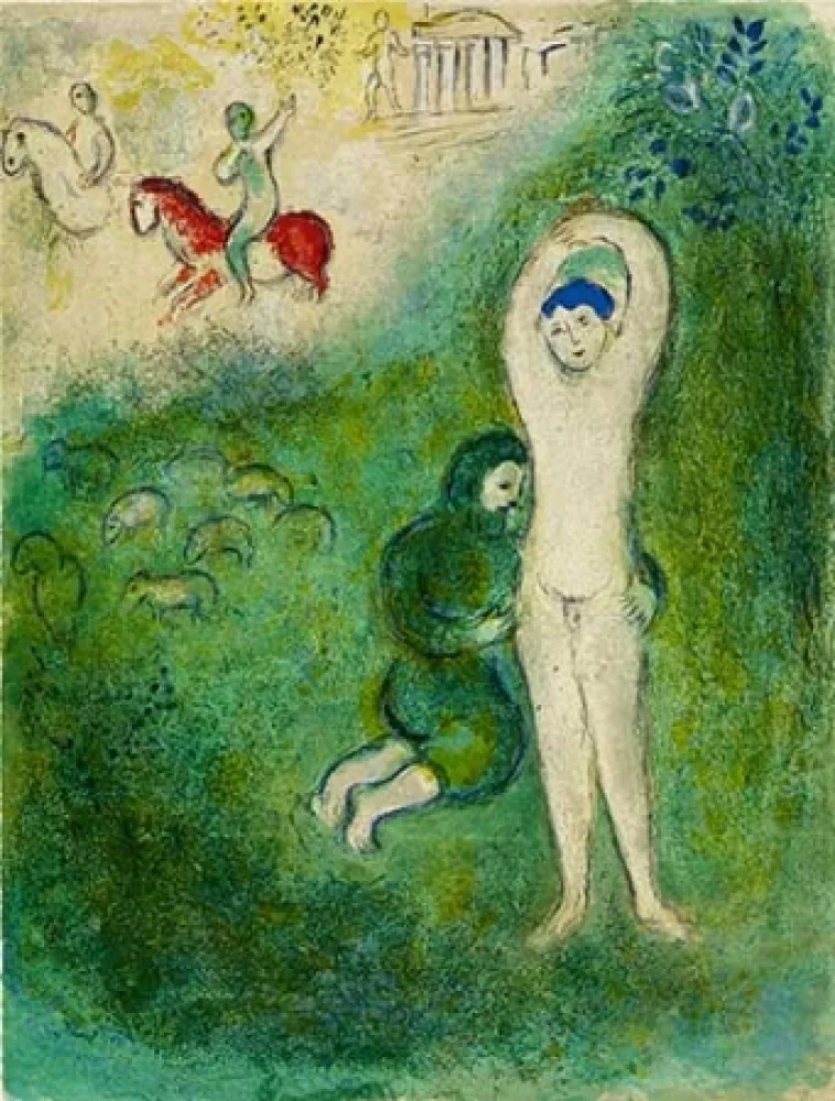 石版画 Chagall - Daphnis et Gnathon