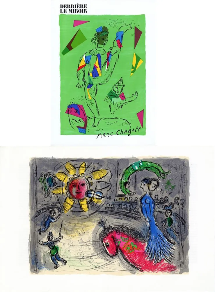 插图书 Chagall - Derrière le Miroir n° 235 - CHAGALL. 2 LITHOGRAPHIES ORIGINALES (1979)